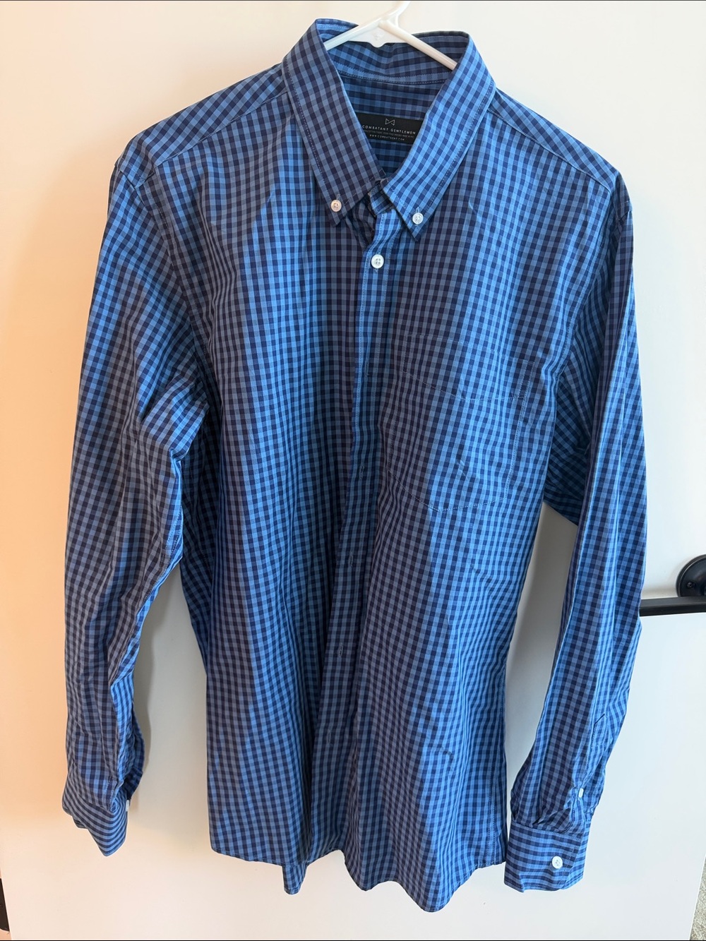 Men's Blue Gingham Button-Down Shirt - Casual Everyday